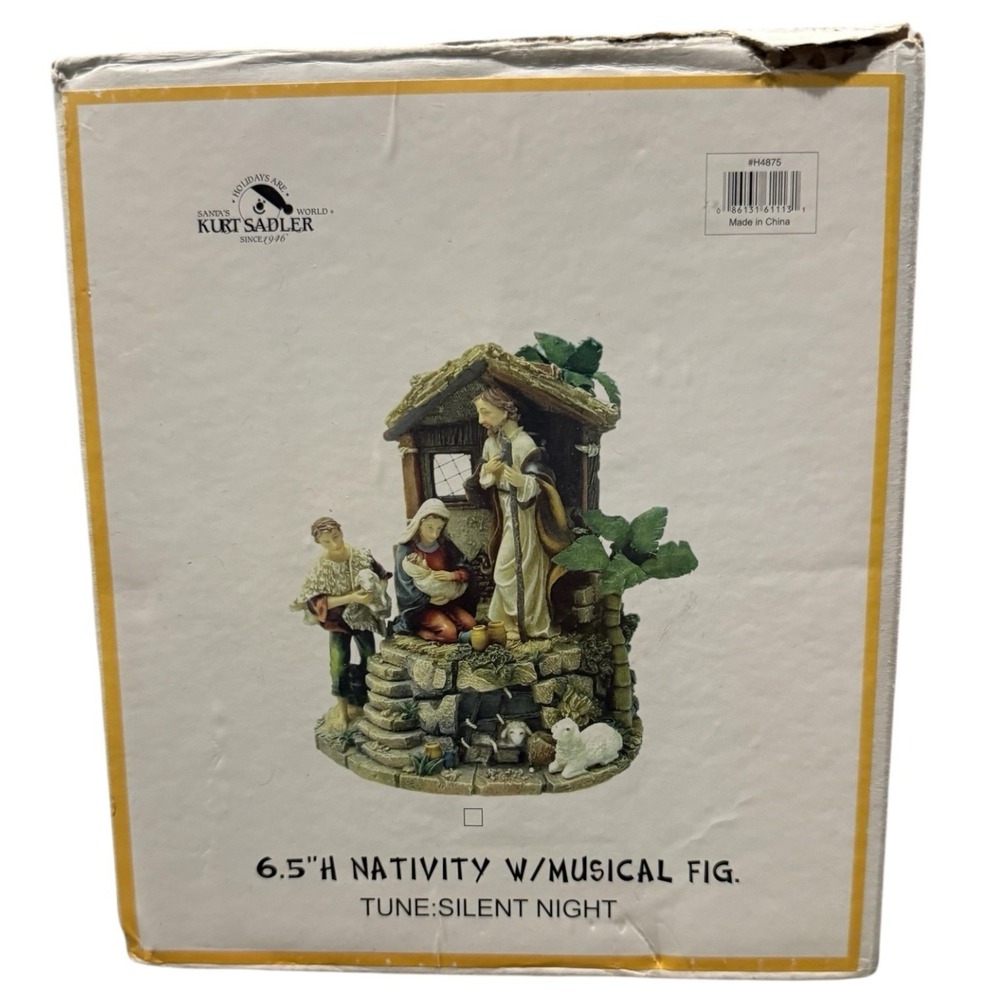 Vintage Kurt S. Adler "Silent Night" Musical Nativity Scene Rare NOS